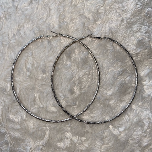 XL Silver Hoops - Picture 4 of 4